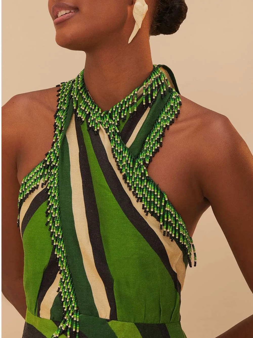FARM Rio Green Tree Toucan Halter Maxi Dress, NWT, XS - Picture 3 of 11